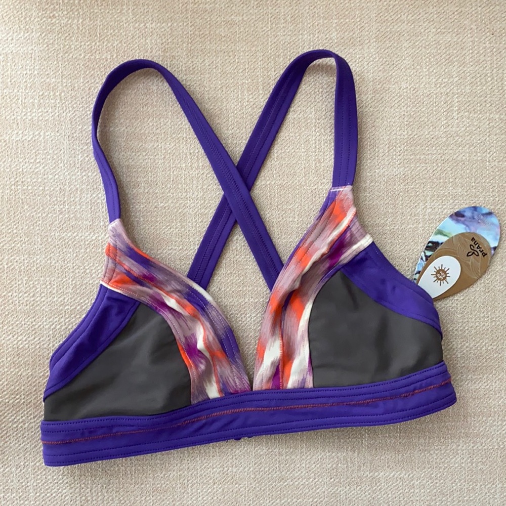 Prana Ultra Violet Ikat Atla Bikini Top Size XS